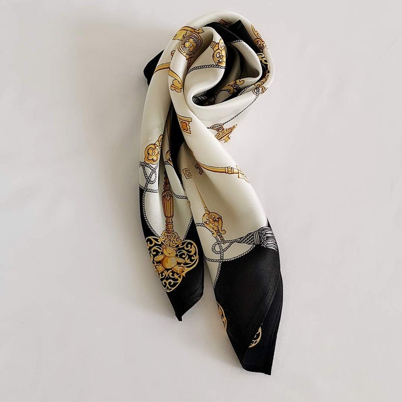 FONYVE 100% Mulberry Silk Scarfs for Women - Lightweight Square Satin Head Scarf - Small Silk Hair Scarf for Sleeping 21" x 21" - Image 3
